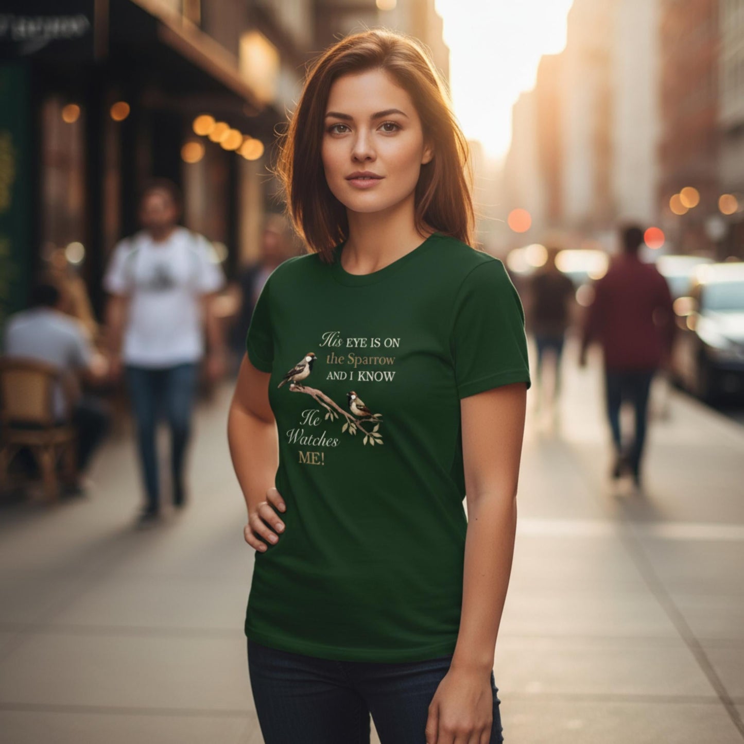 He Watches Me Women's Heavy Cotton Tee - ZumBuys