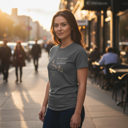 He Watches Me Women's Heavy Cotton Tee - ZumBuys