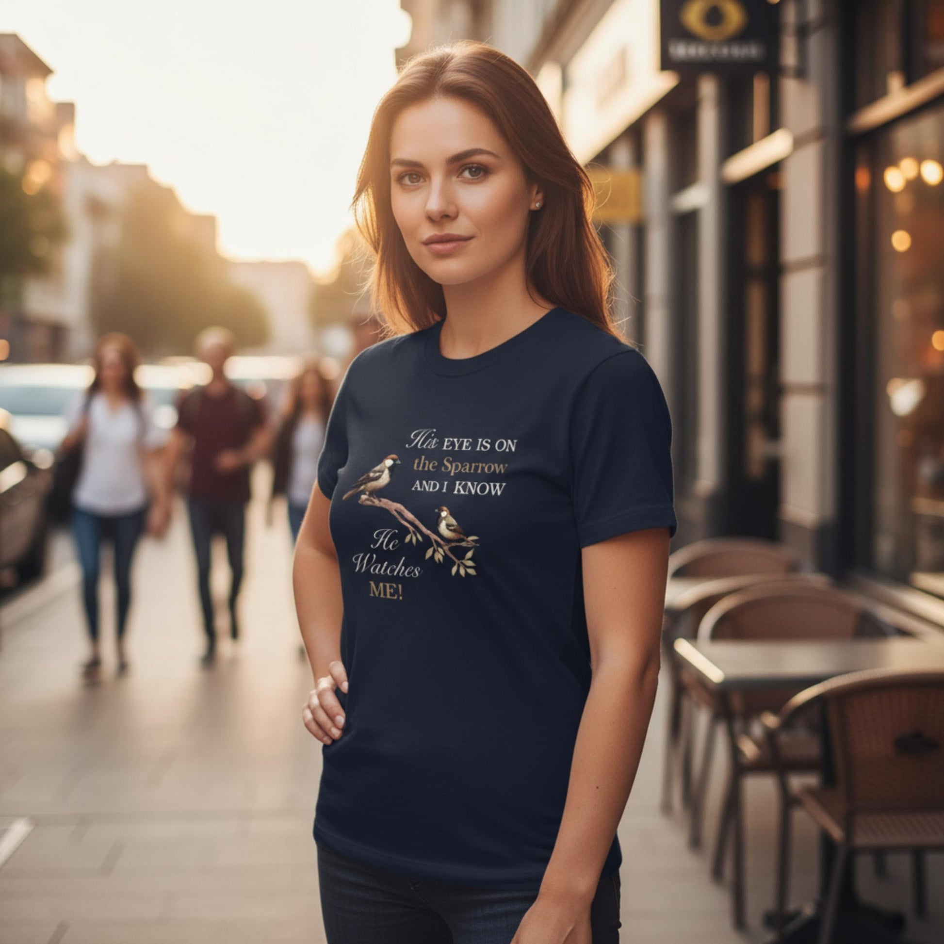 He Watches Me Women's Heavy Cotton Tee - ZumBuys