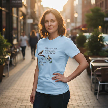 He Watches Me Women's Heavy Cotton Tee - ZumBuys