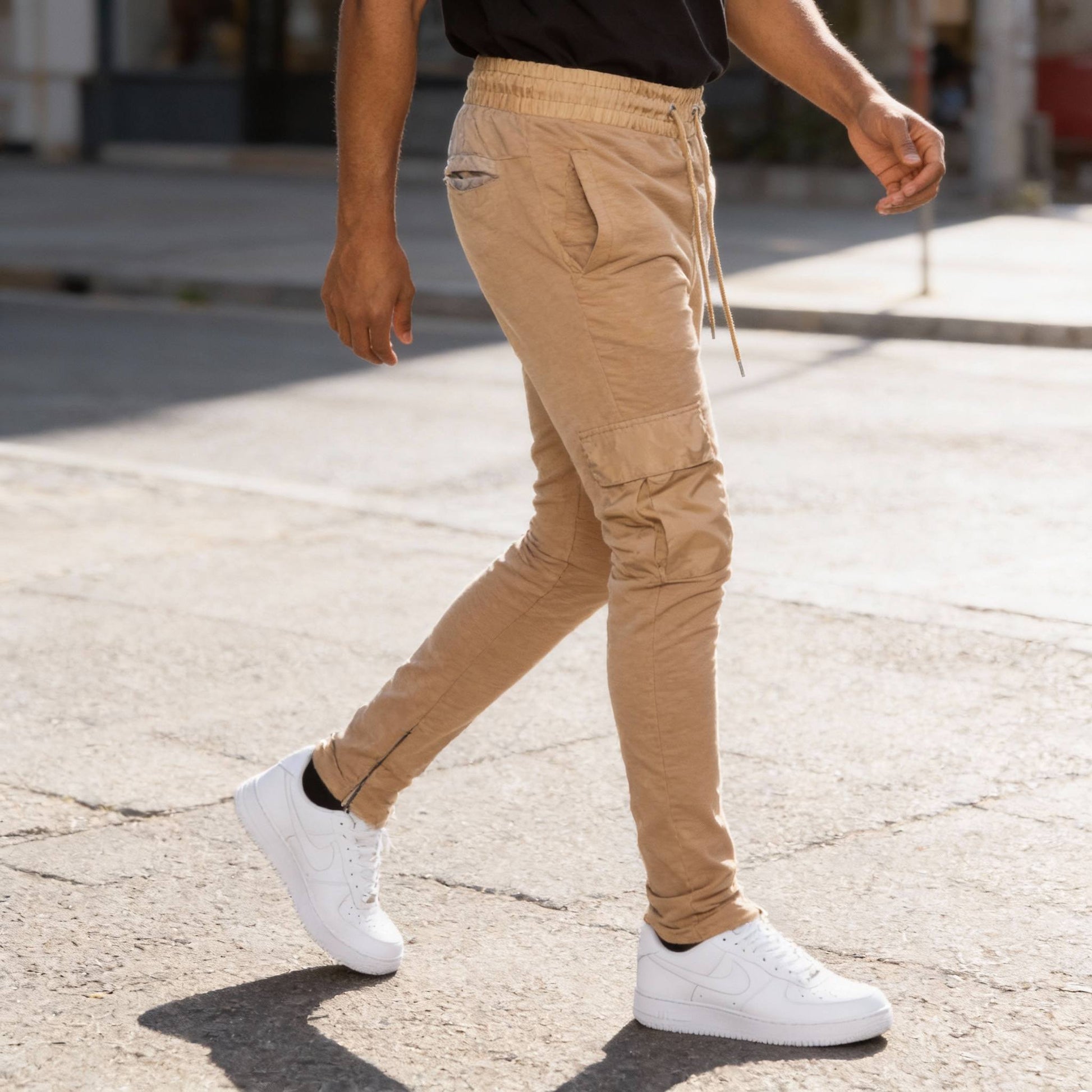 Heathered Cotton Blend Joggers - ZumBuys