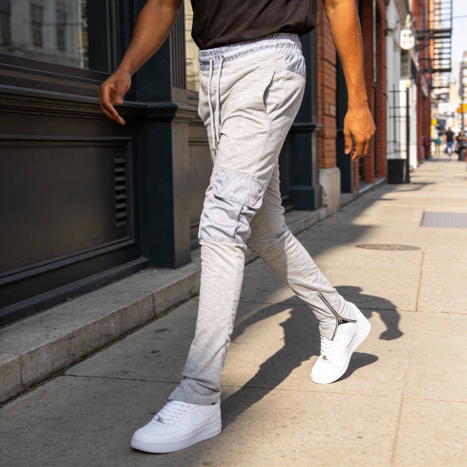 Heathered Cotton Blend Joggers - ZumBuys