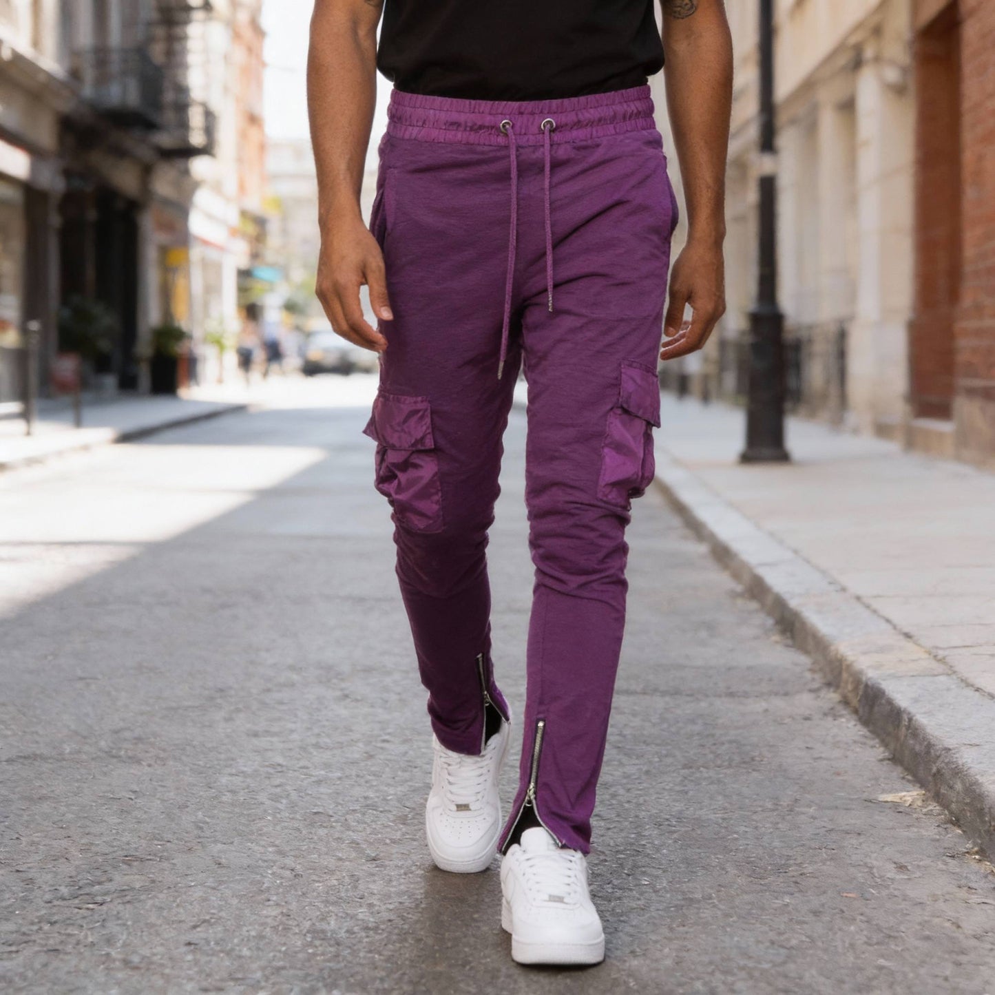 Heathered Cotton Blend Joggers - ZumBuys