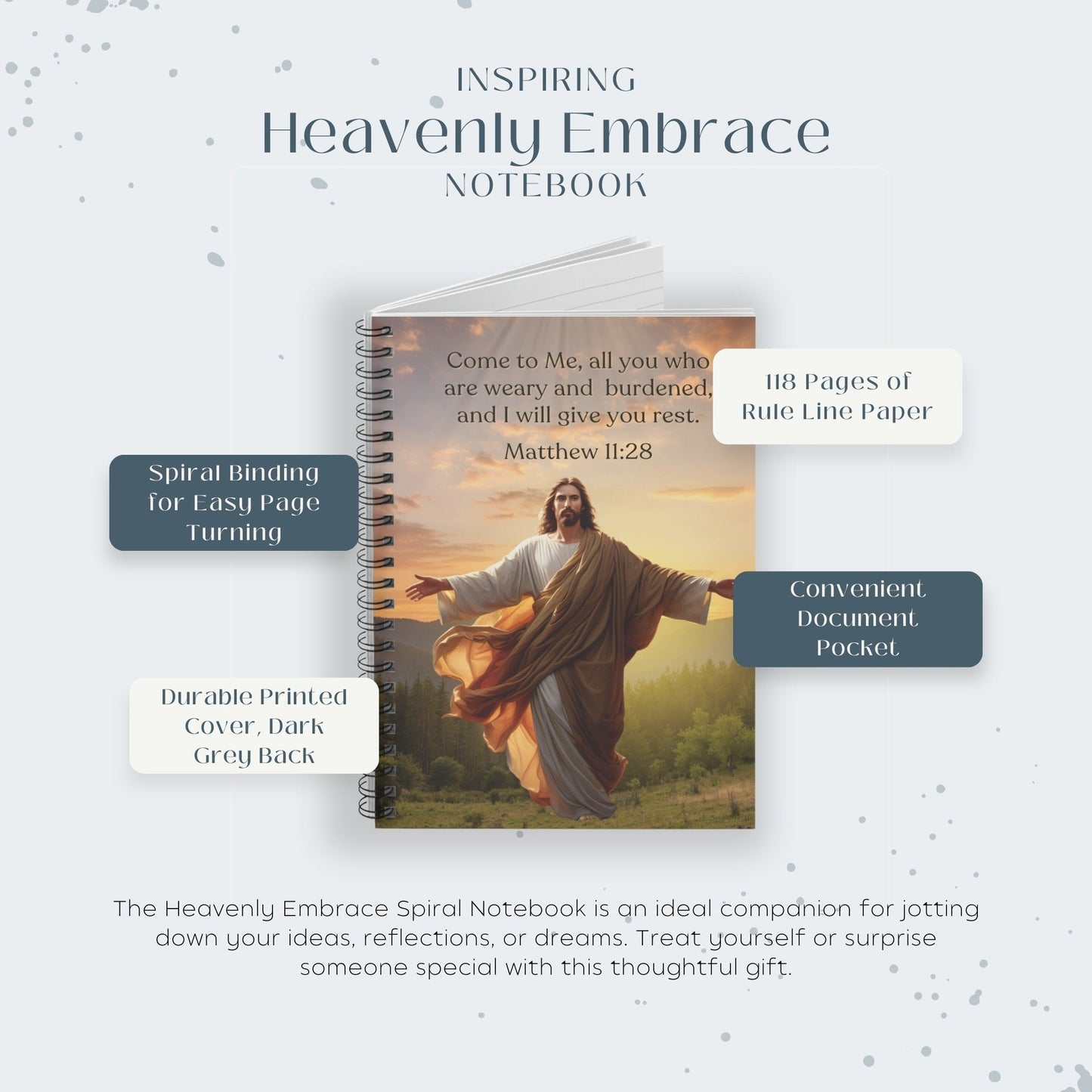 Heavenly Embrace Spiral Notebook - Ruled Line - ZumBuys