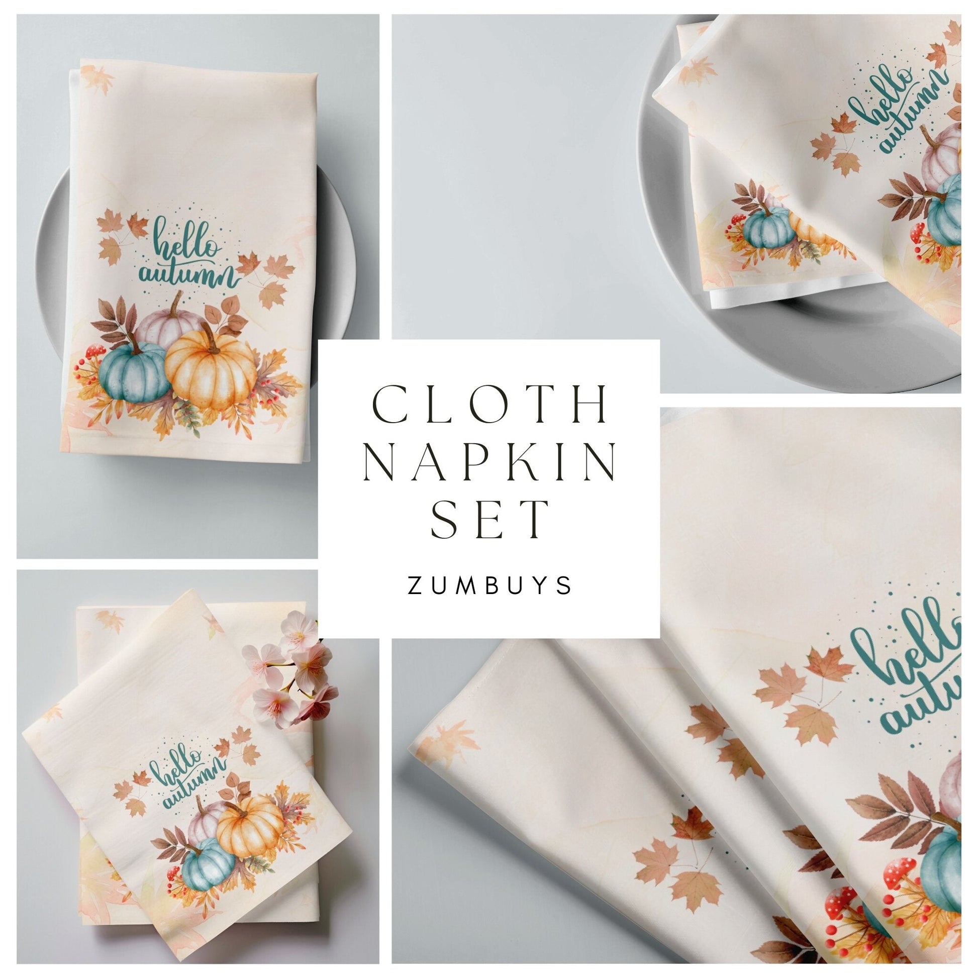 Hello Autumn Cloth Napkins (4PK) - ZumBuys