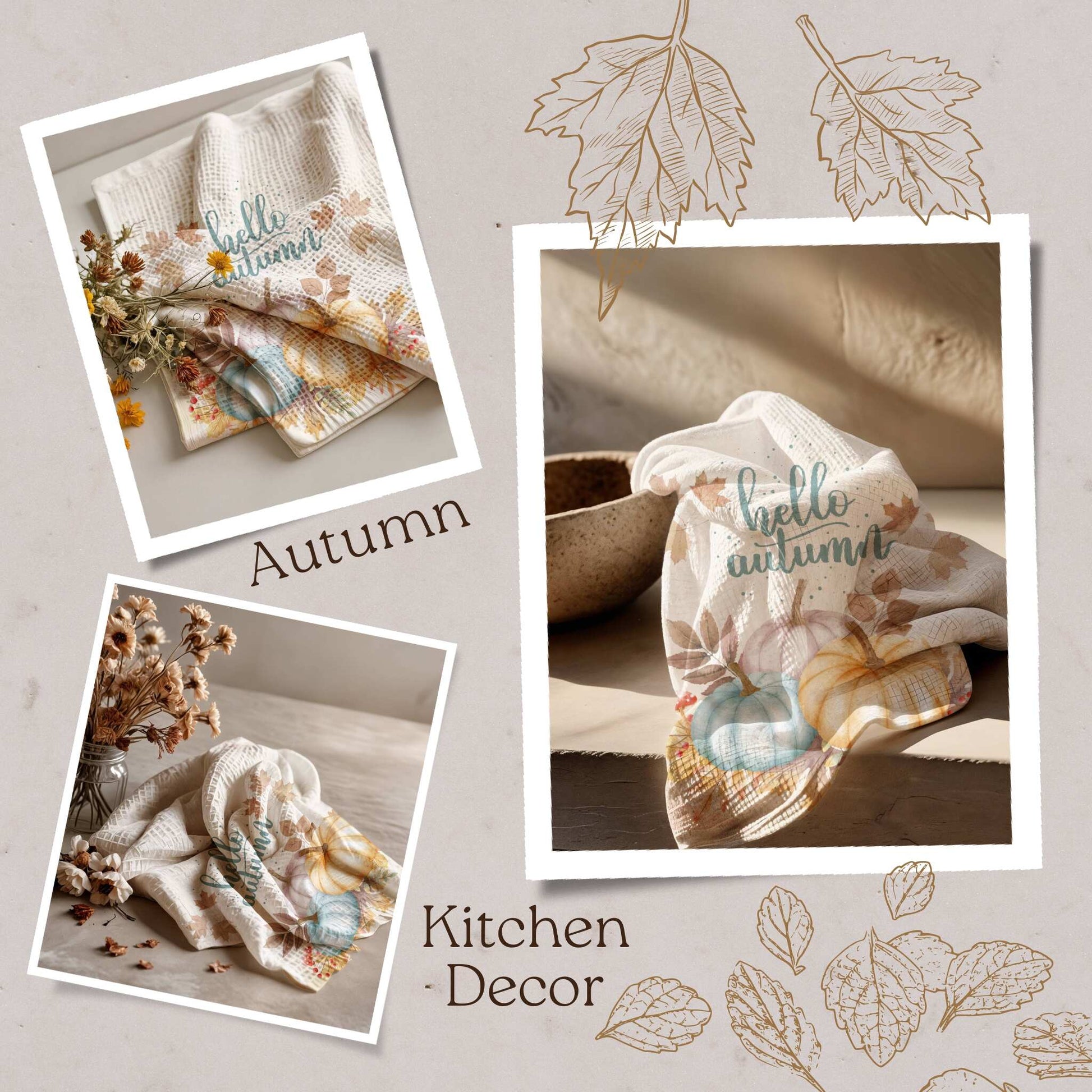 Hello Autumn Dish Towels - ZumBuys