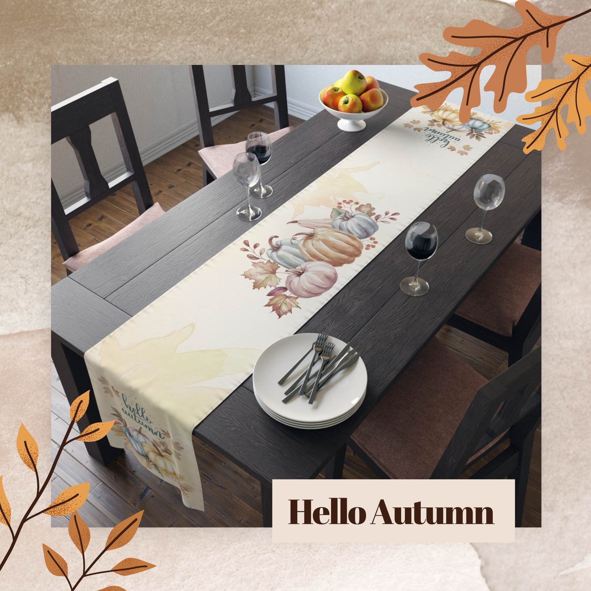 Hello Autumn Table Runner (Cotton, Poly) - ZumBuys