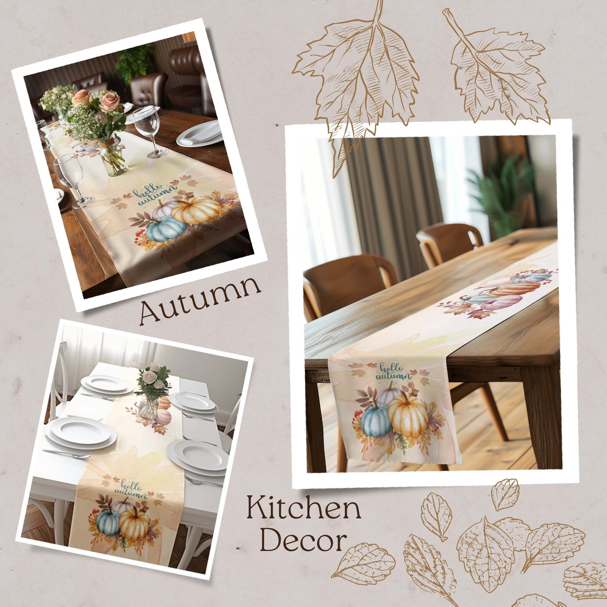 Hello Autumn Table Runner (Cotton, Poly) - ZumBuys