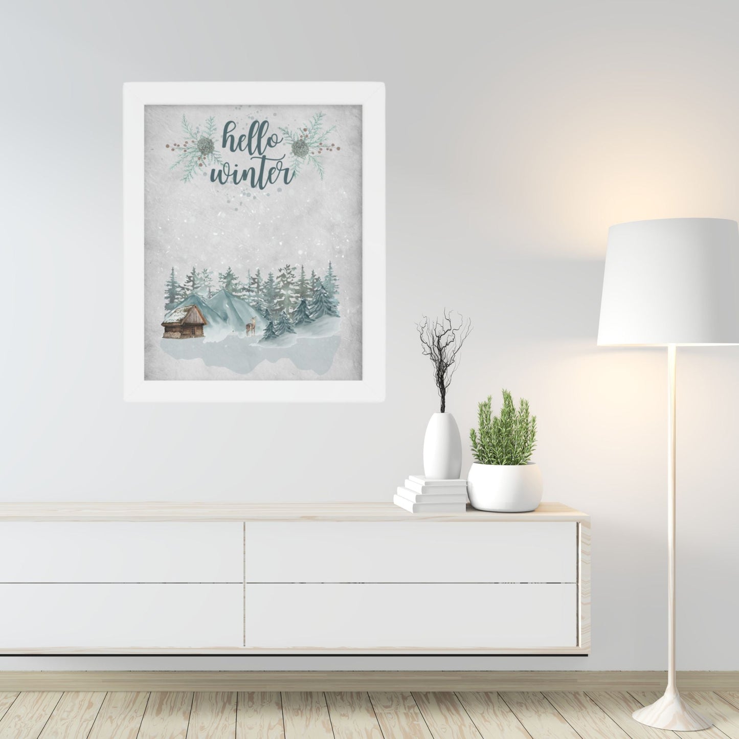 Hello Winter Framed Artwork - ZumBuys