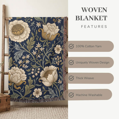 Heritage Bloom Woven Blanket - ZumBuys