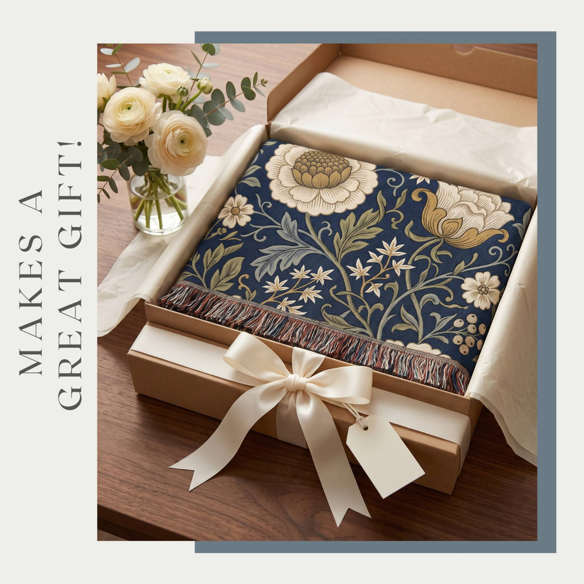 Heritage Bloom Woven Blanket - ZumBuys