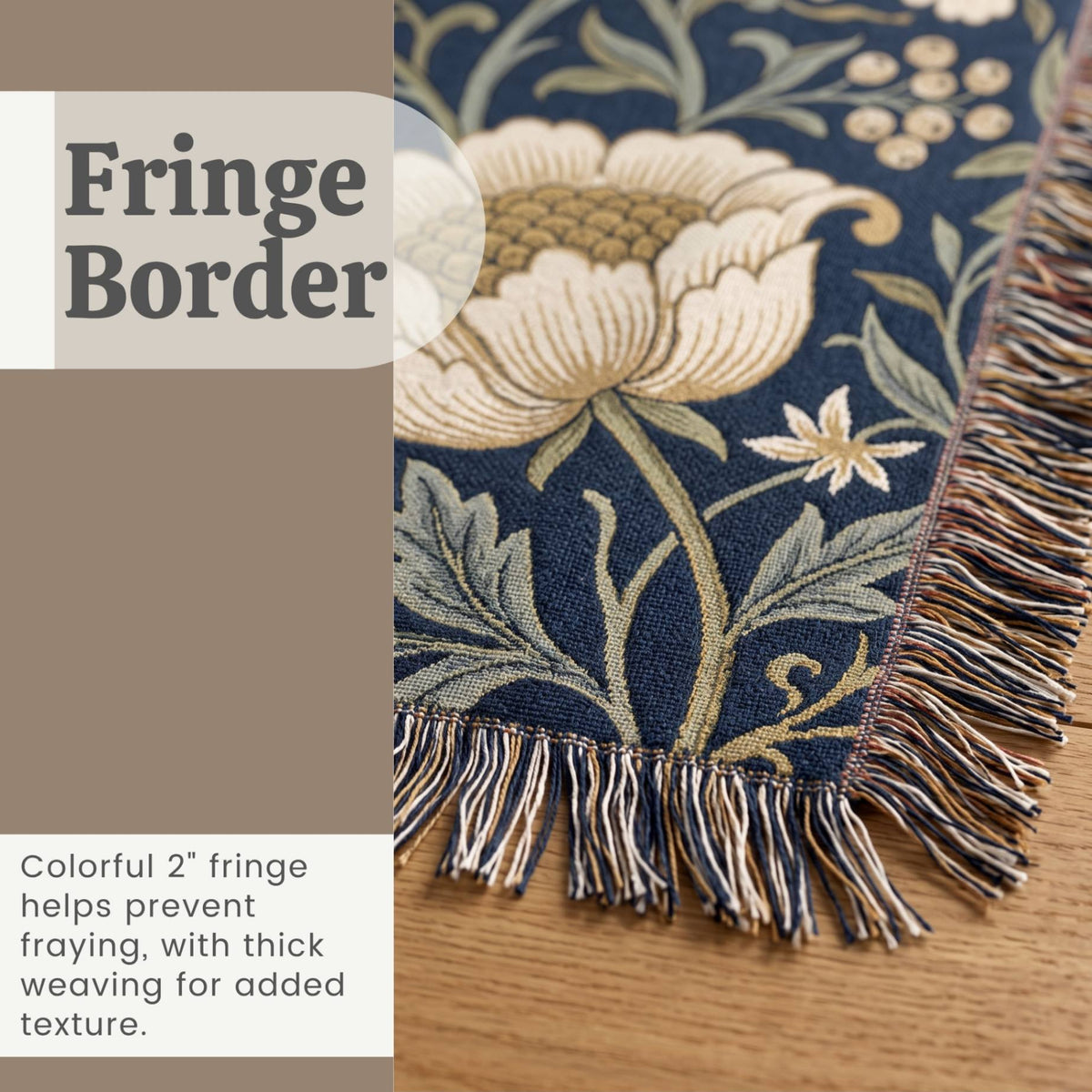Heritage Bloom Woven Blanket - ZumBuys