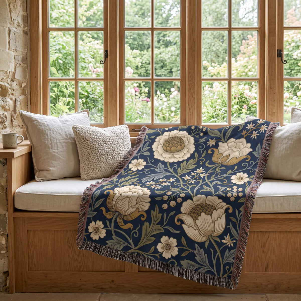 Heritage Bloom Woven Blanket - ZumBuys