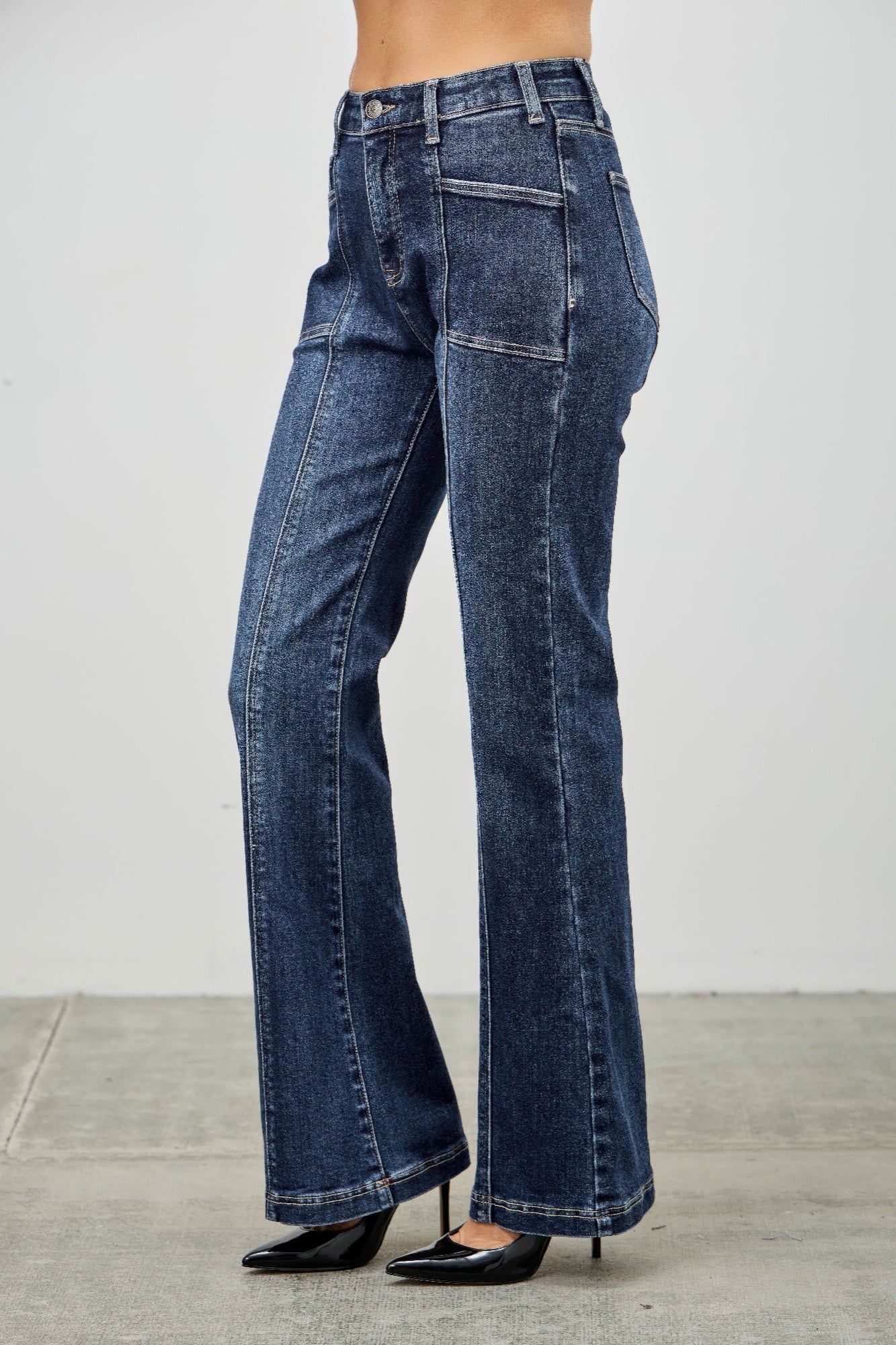 High Rise Boot Cut With Seam Detail - ZumBuys