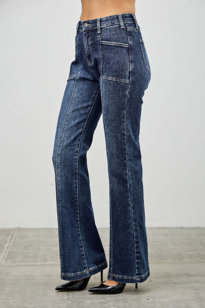 High Rise Boot Cut With Seam Detail - ZumBuys