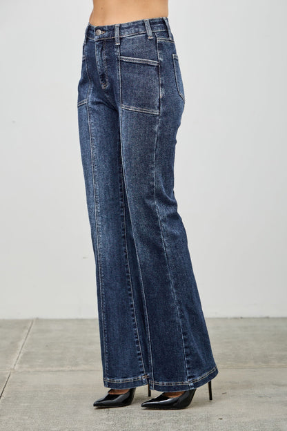 High Rise Boot Cut With Seam Detail - ZumBuys