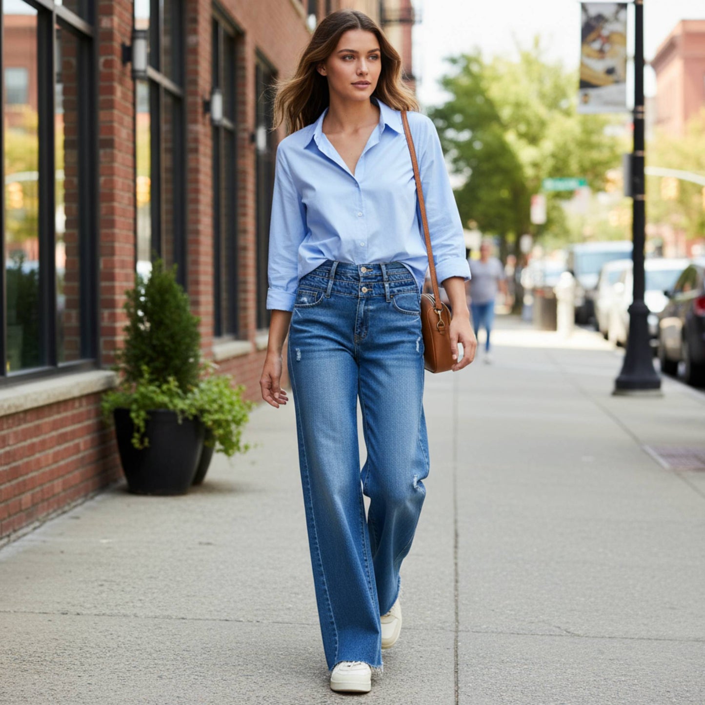 High Rise Double Waist Wide Leg - ZumBuys