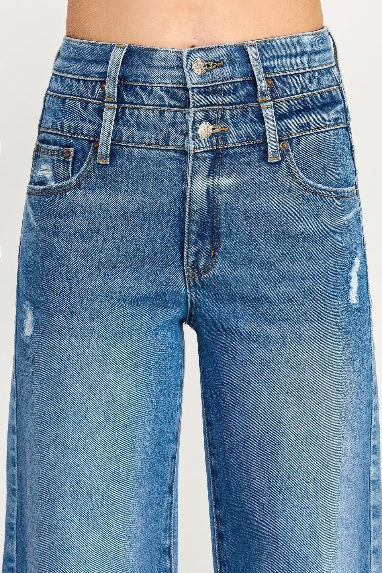 High Rise Double Waist Wide Leg - ZumBuys