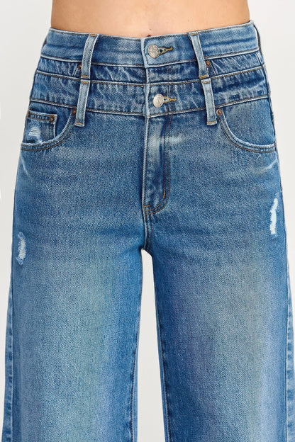 High Rise Double Waist Wide Leg - ZumBuys