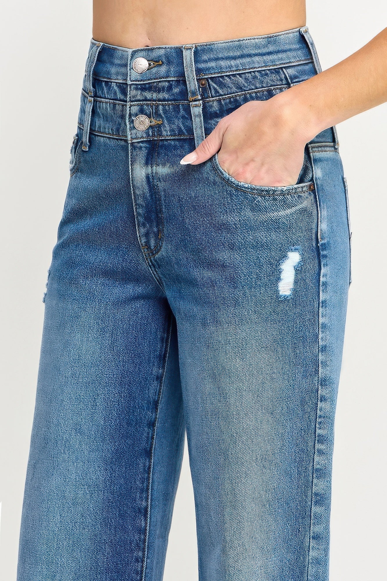 High Rise Double Waist Wide Leg - ZumBuys