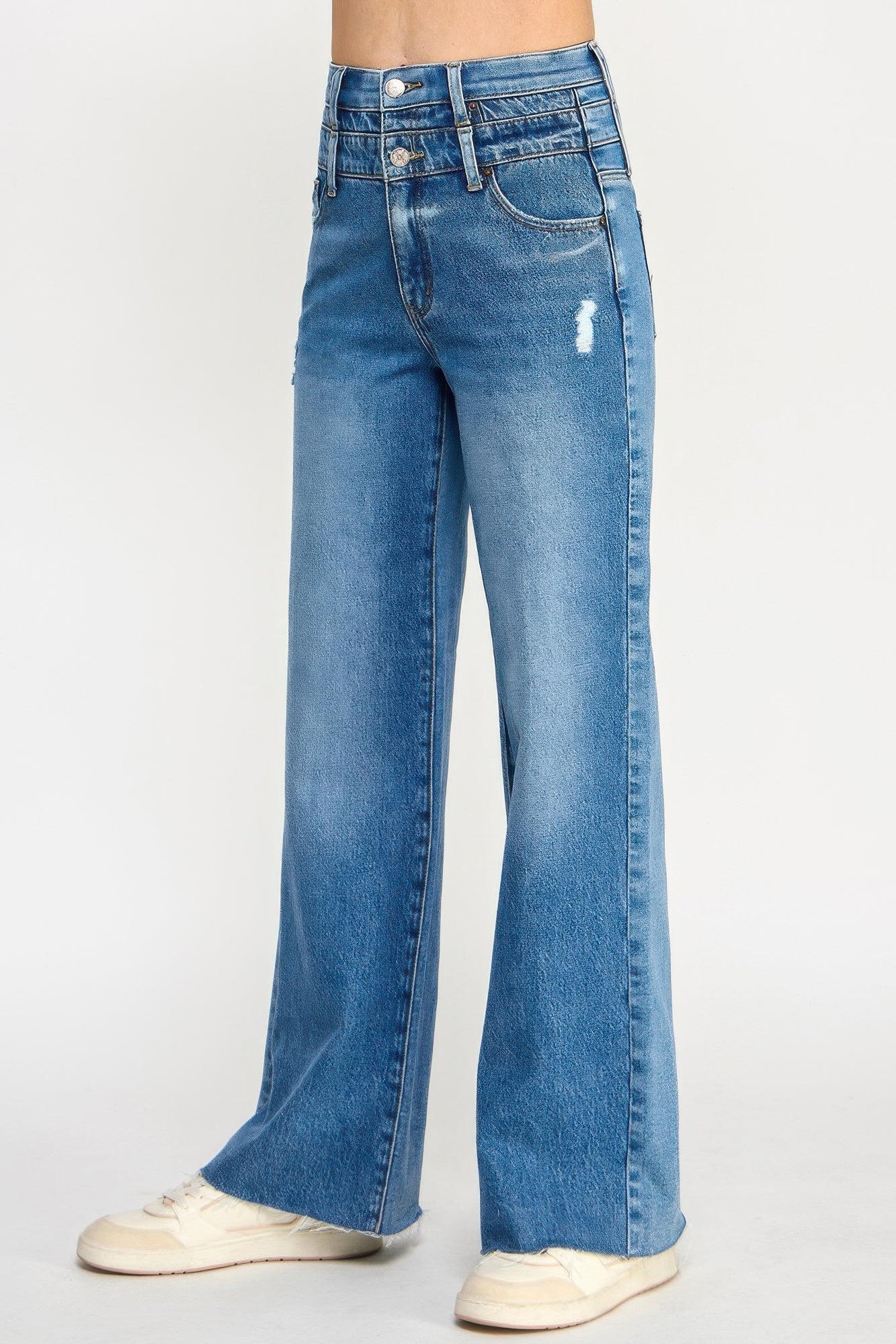 High Rise Double Waist Wide Leg - ZumBuys