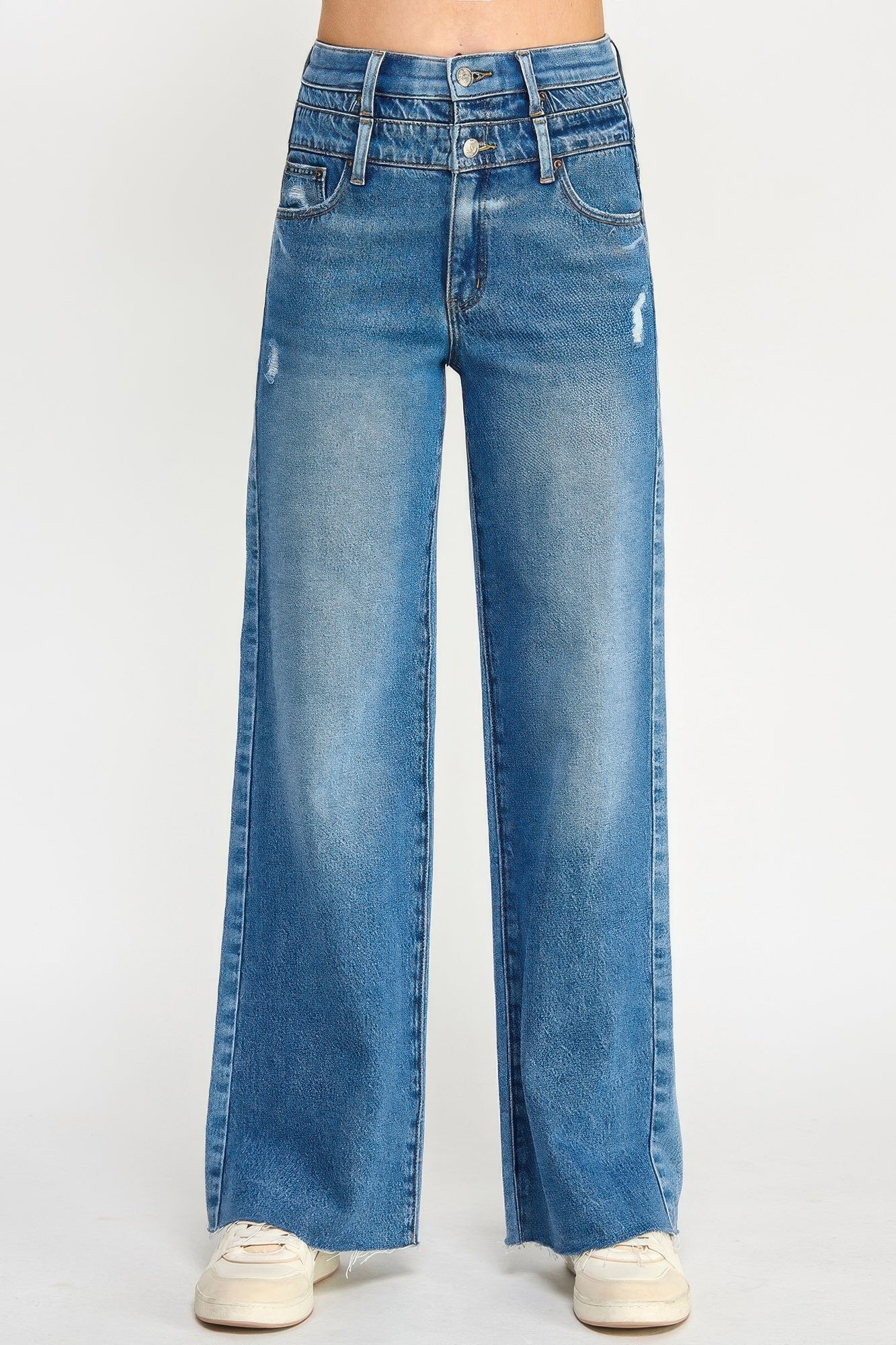 High Rise Double Waist Wide Leg - ZumBuys