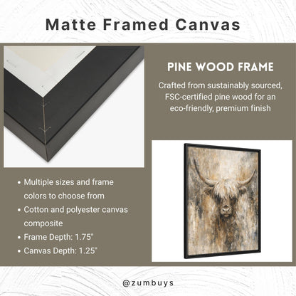 Highland Stillness Matte Canvas, Framed (Multi - color) - ZumBuys