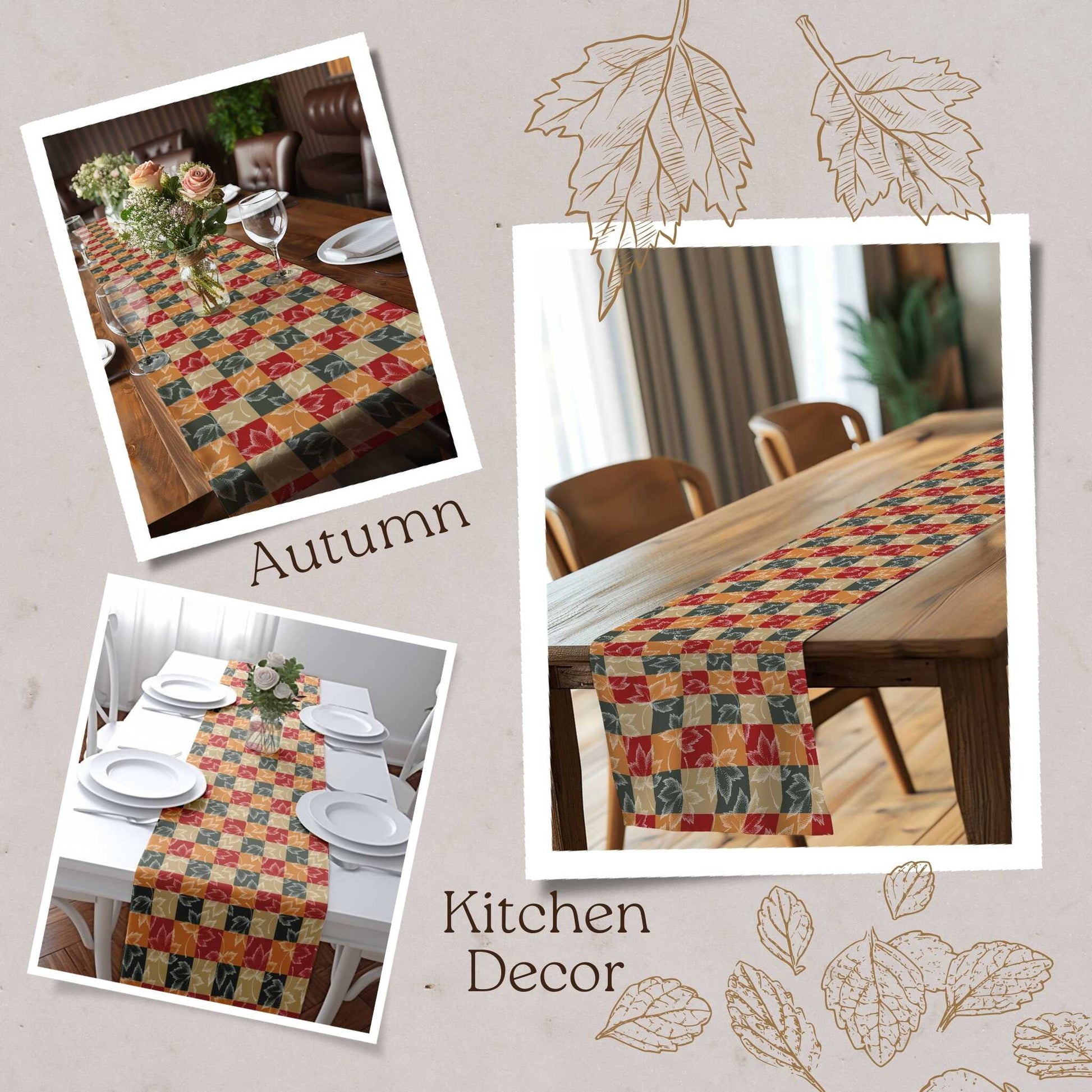 Holiday Leaves Table Runner (Cotton or Poly) - ZumBuys