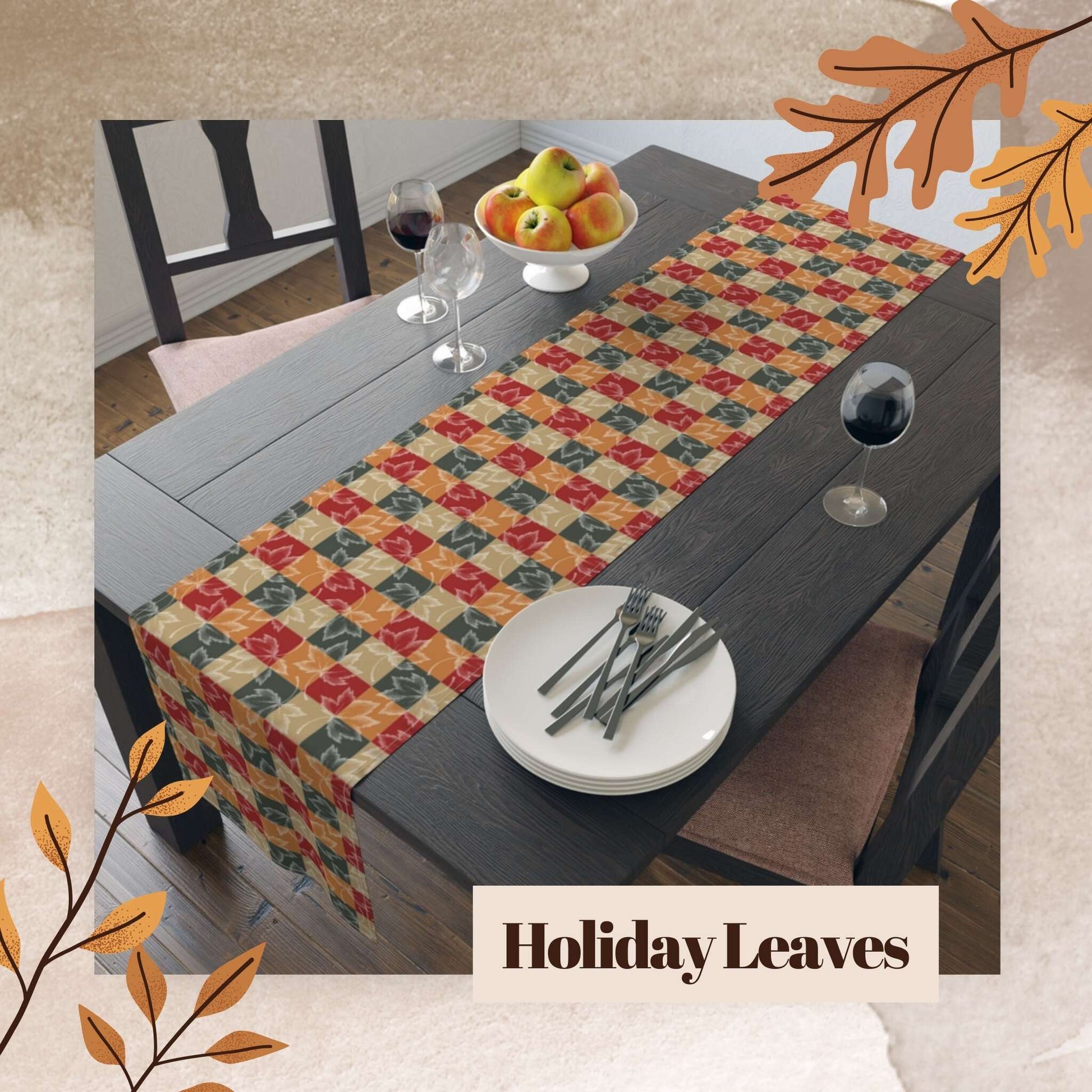 Holiday Leaves Table Runner (Cotton or Poly) - ZumBuys