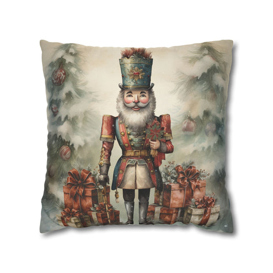 Holiday Nutcracker Cheer Square Pillow Cover - ZumBuys