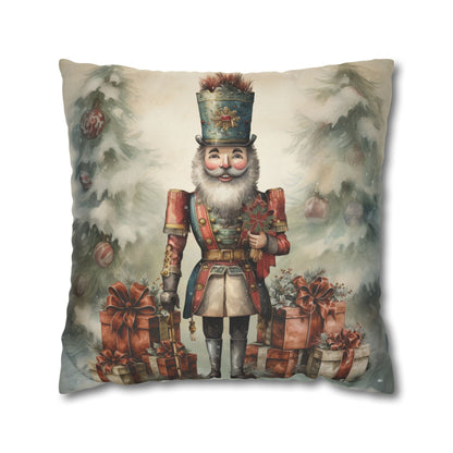 Holiday Nutcracker Cheer Square Pillow Cover - ZumBuys