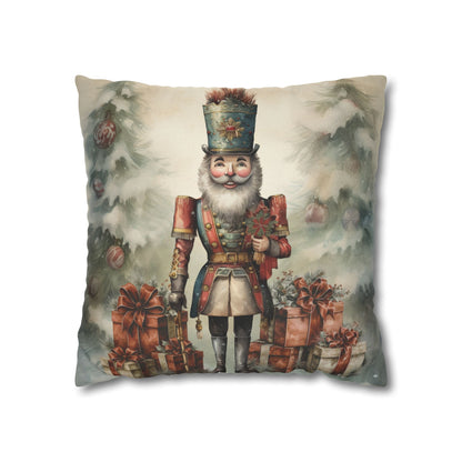 Holiday Nutcracker Cheer Square Pillow Cover - ZumBuys