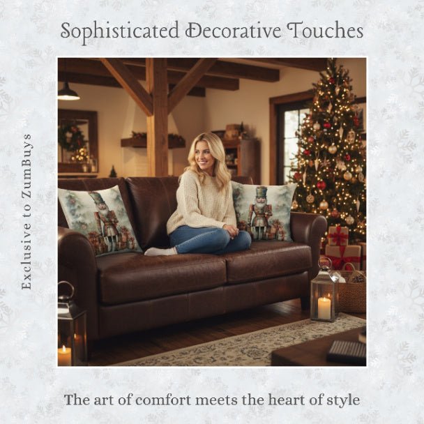 Holiday Nutcracker Cheer Square Pillow Cover - ZumBuys