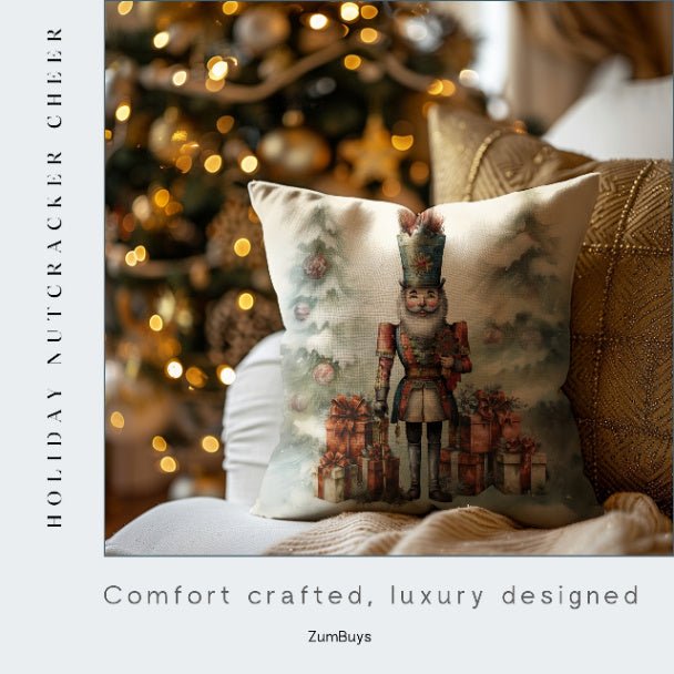 Holiday Nutcracker Cheer Square Pillow - ZumBuys