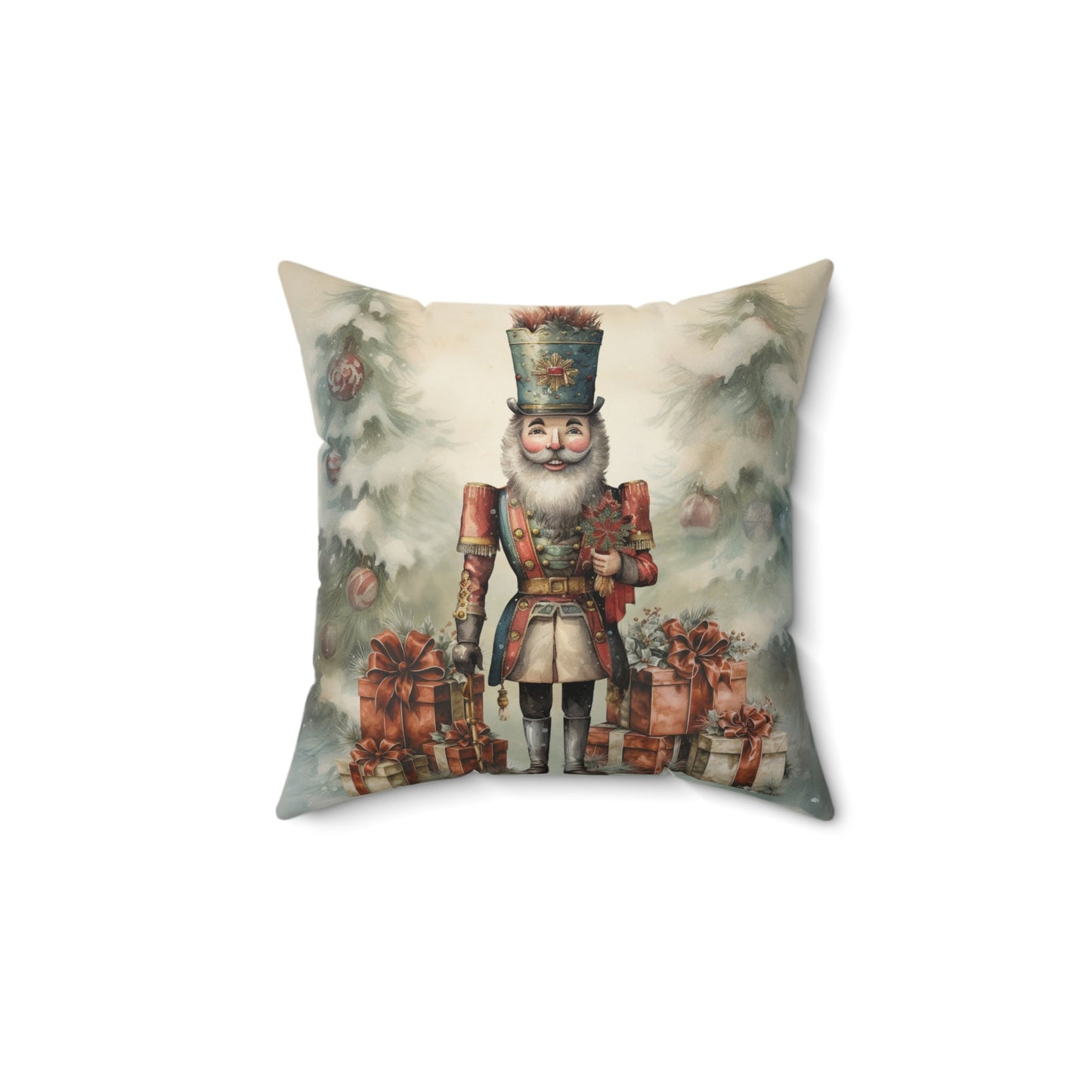 Holiday Nutcracker Cheer Square Pillow - ZumBuys