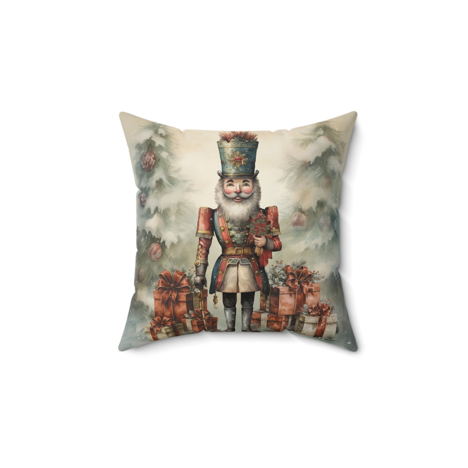 Holiday Nutcracker Cheer Square Pillow - ZumBuys