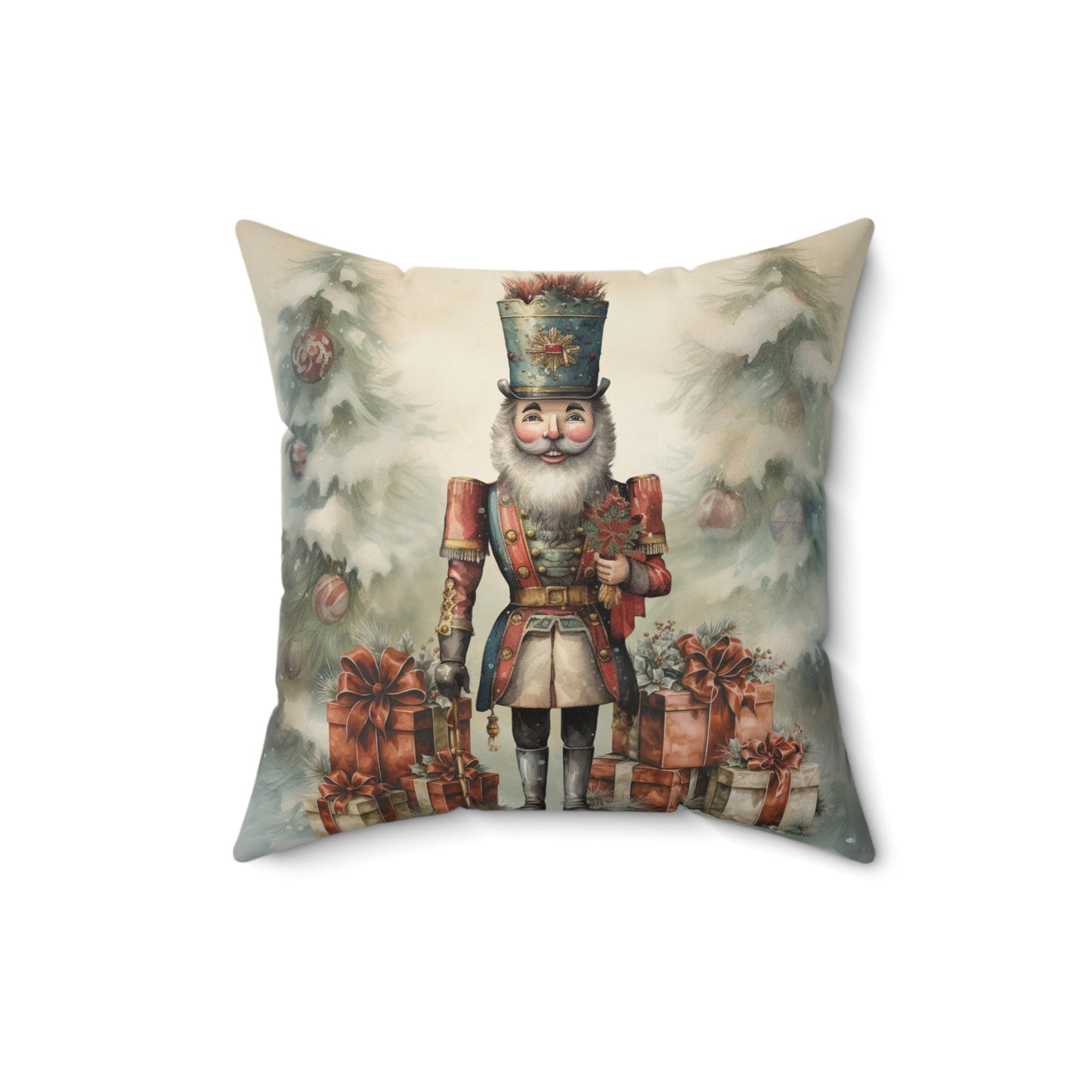 Holiday Nutcracker Cheer Square Pillow - ZumBuys
