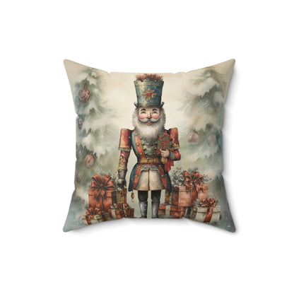 Holiday Nutcracker Cheer Square Pillow - ZumBuys