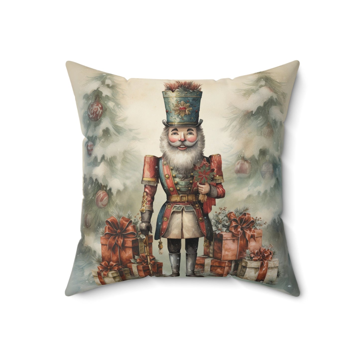Holiday Nutcracker Cheer Square Pillow - ZumBuys