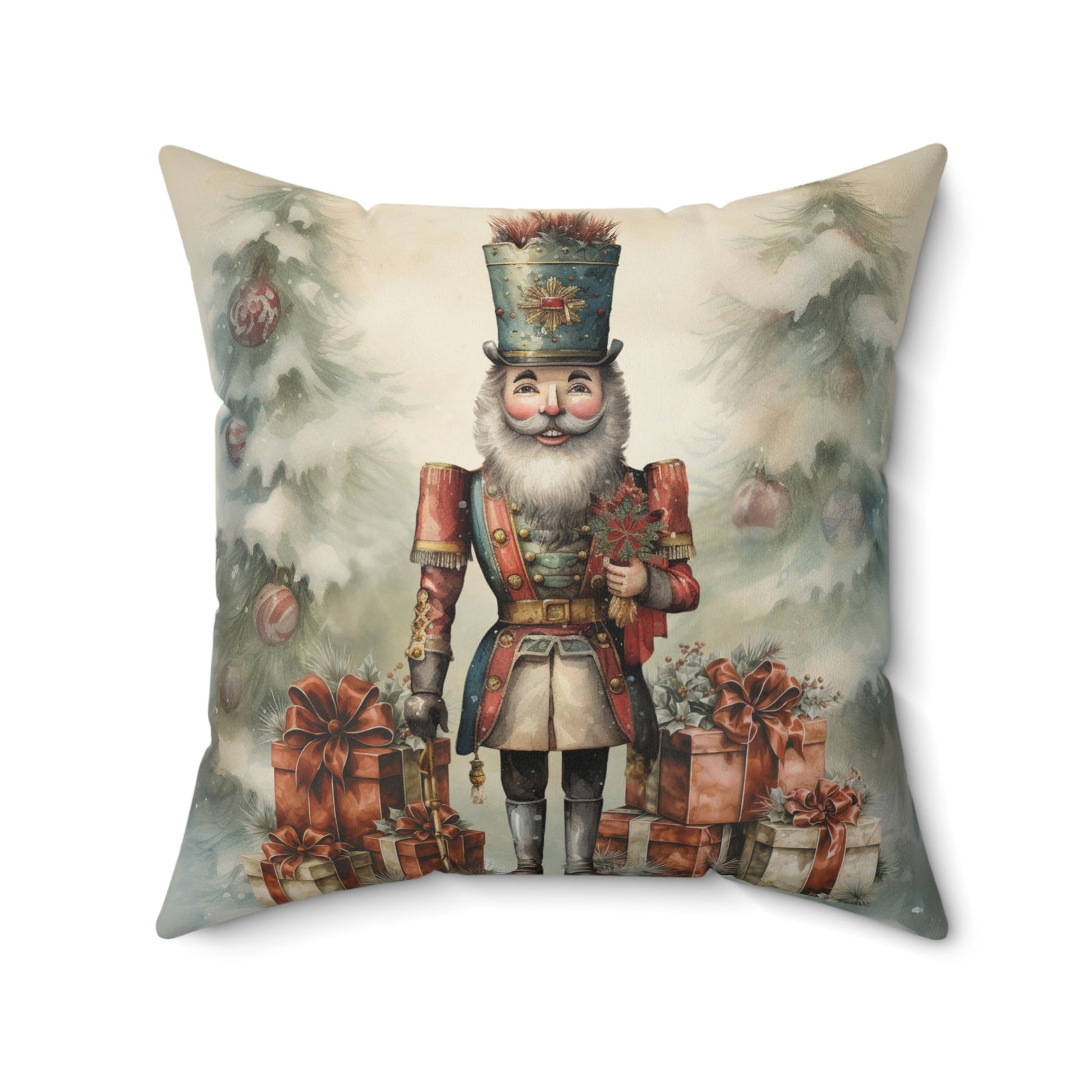 Holiday Nutcracker Cheer Square Pillow - ZumBuys