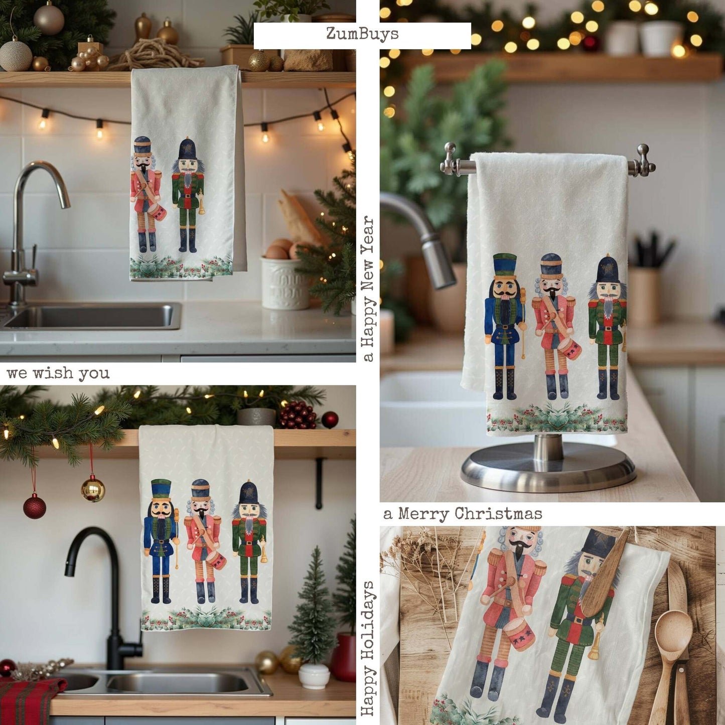 Holiday Nutcracker Tea Towel (cotton, poly) - ZumBuys