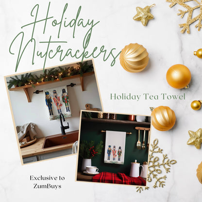 Holiday Nutcracker Tea Towel (cotton, poly) - ZumBuys