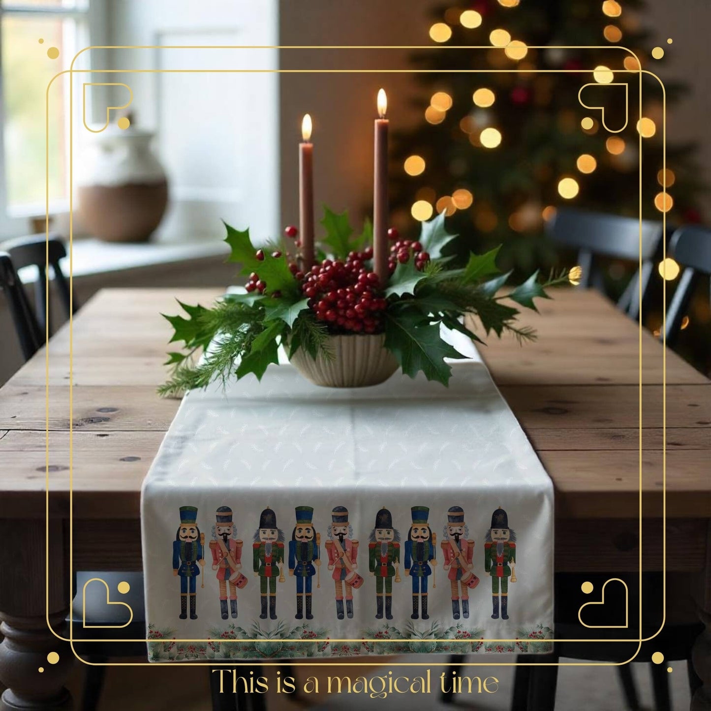 Holiday Nutcrackers Table Runner (Cotton, Poly) - ZumBuys