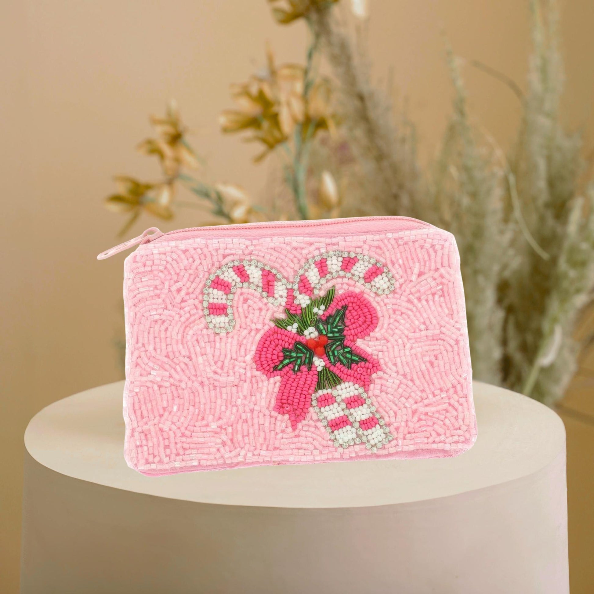 Holiday Theme Seed Beaded Coin Bag - ZumBuys