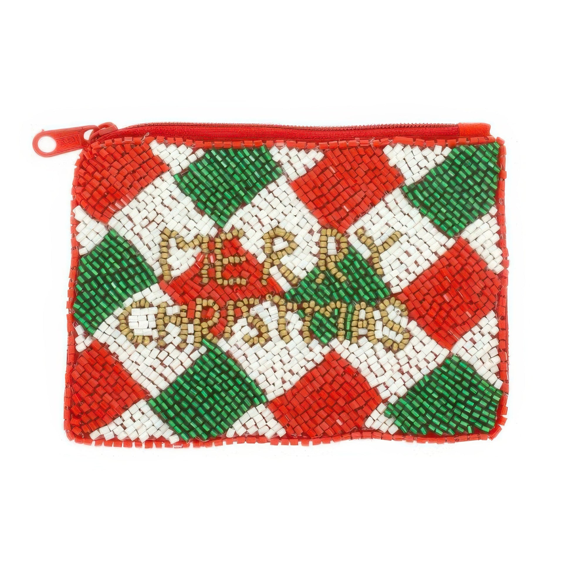 Holiday Theme Seed Beaded Coin Bag - ZumBuys