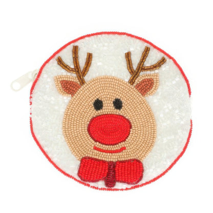 Holiday Theme Seed Beaded Coin Bag - ZumBuys