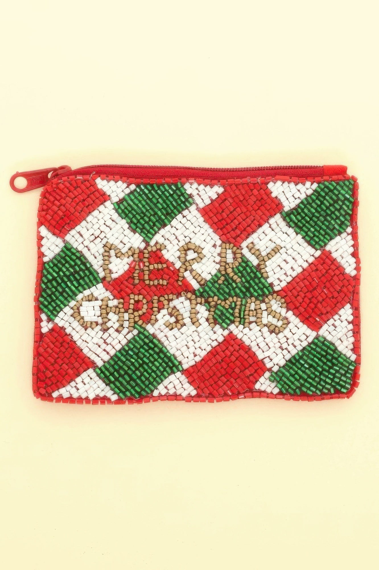 Holiday Theme Seed Beaded Coin Bag - ZumBuys