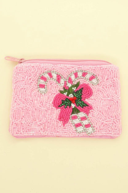 Holiday Theme Seed Beaded Coin Bag - ZumBuys