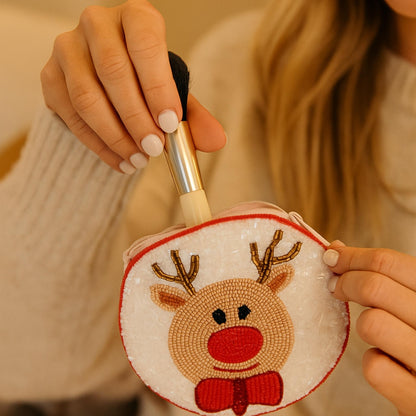 Holiday Theme Seed Beaded Coin Bag - ZumBuys