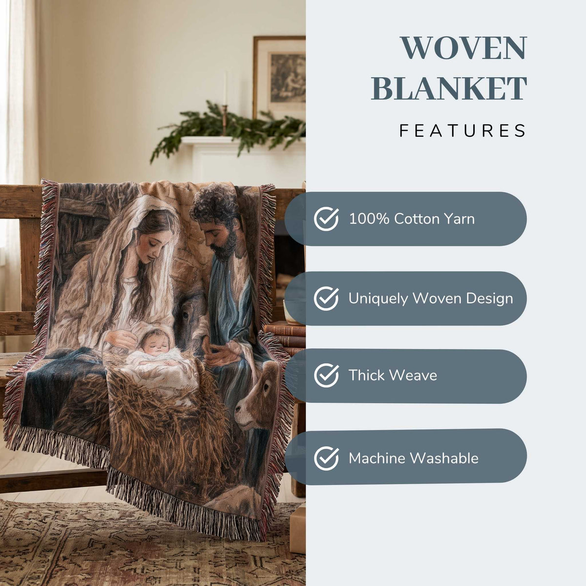 Holy Arrival Woven Blanket - ZumBuys